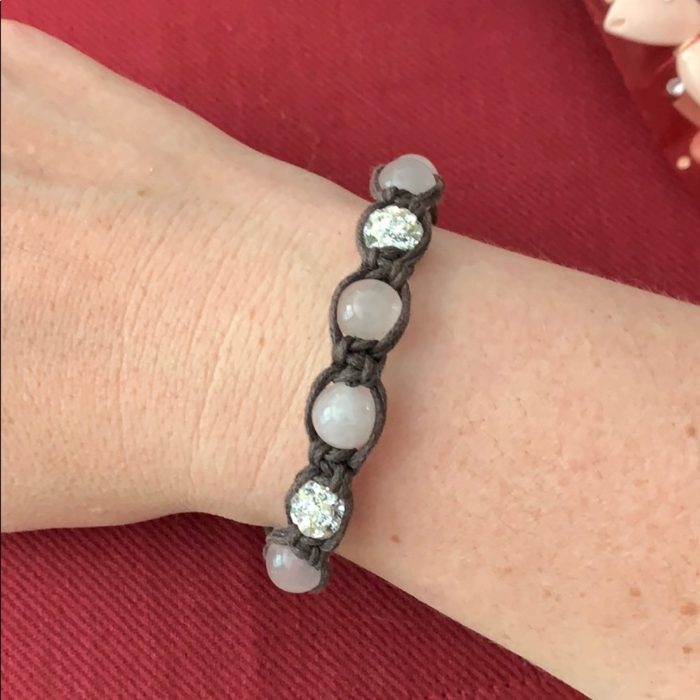 Gray Bead & Sparkle Cord Bracelet — Casual Chic